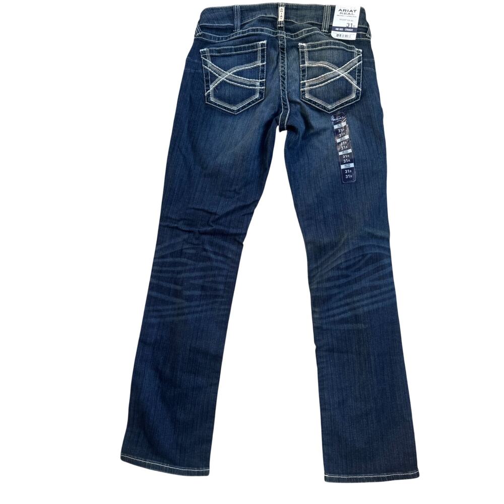 NEW Ariat Mid Rise Straight Denim Dresden Jeans Size 31R - Picture 4 of 11